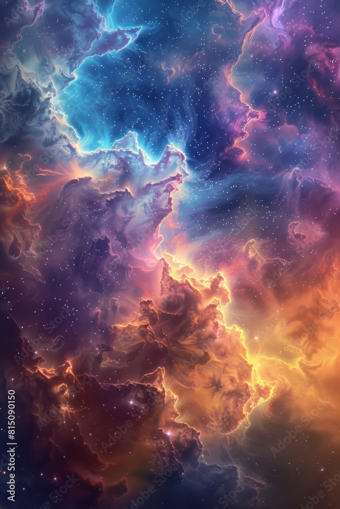 Vibrant Nebula with Stars: Cosmic Fantasy