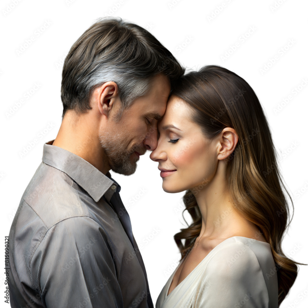 Intimate Moment Between a Loving Couple With Their Foreheads Touching Intimate Moment Between a Loving Couple With Their Foreheads Touching