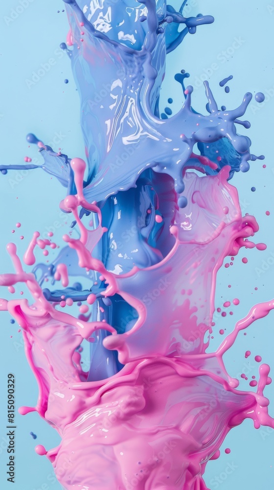 Fototapeta premium abstract paint splash pink and blue, background