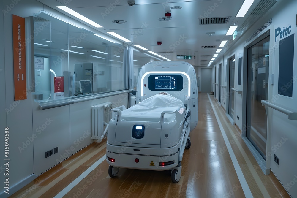 Autonomous Robot Transporting COVID-19 Patients in a Modern Hospital Corridor