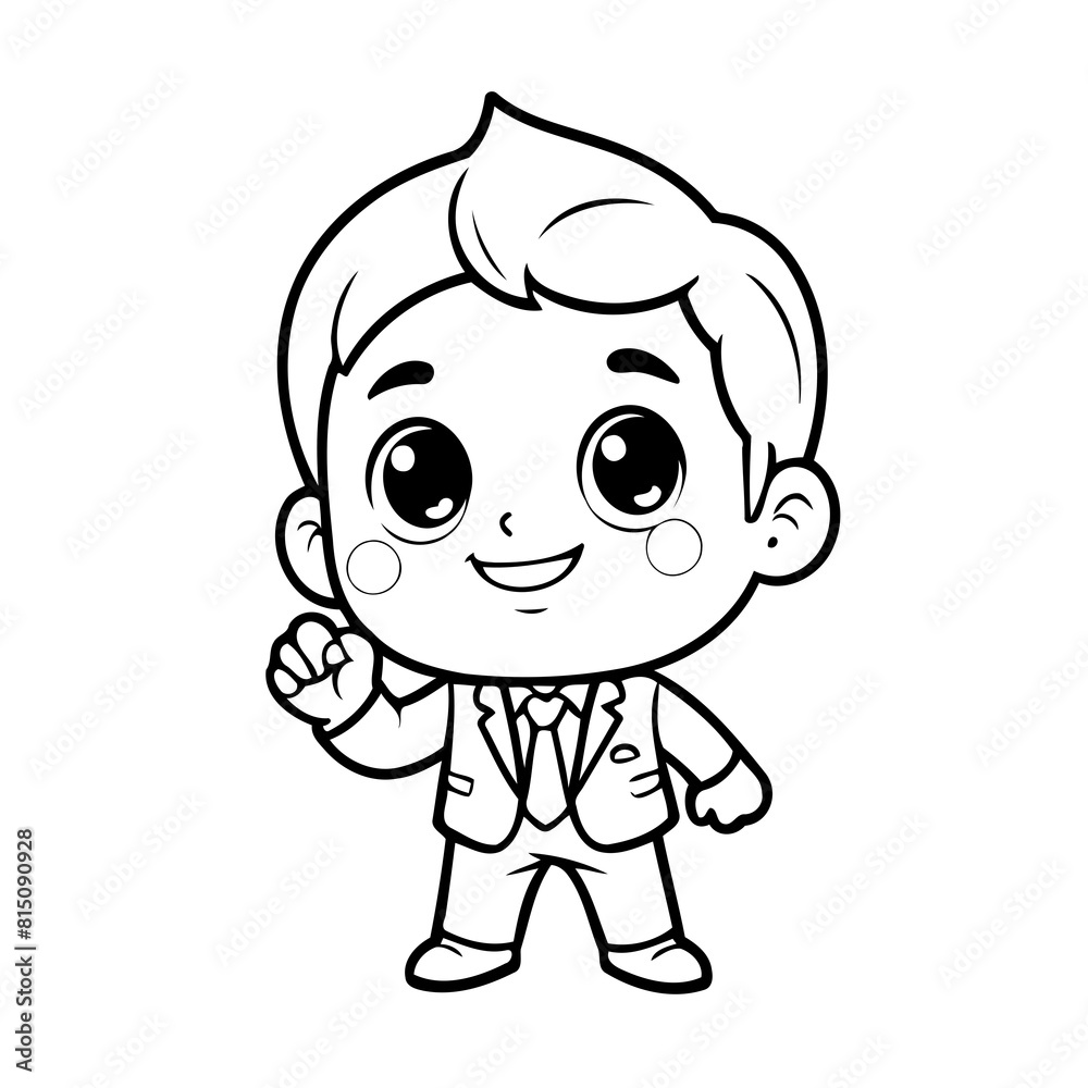 Simple vector illustration of Businessman hand drawn for kids coloring page Simple vector illustration of Businessman hand drawn for kids coloring page