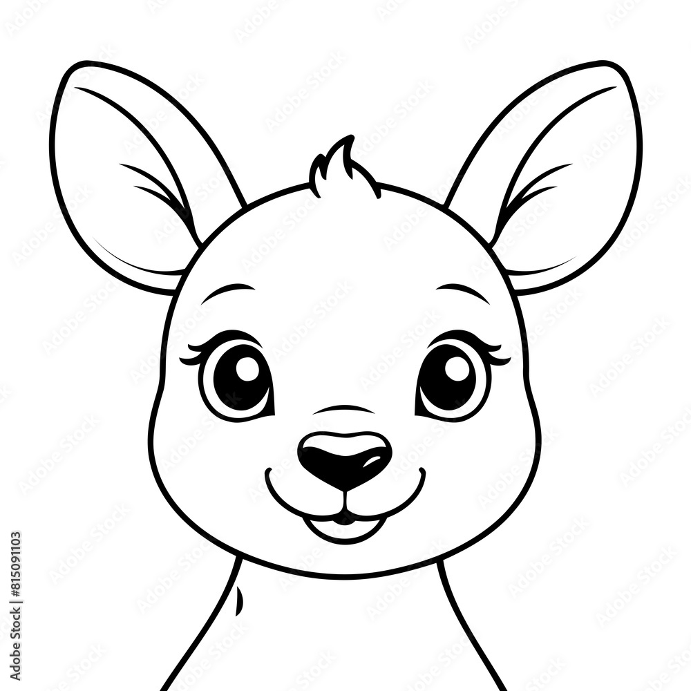 Cute vector illustration Kangaroo drawing colouring activity