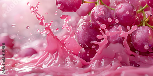 Luscious Grape Infusion Joy on white background Fresh Grape juice image photography
