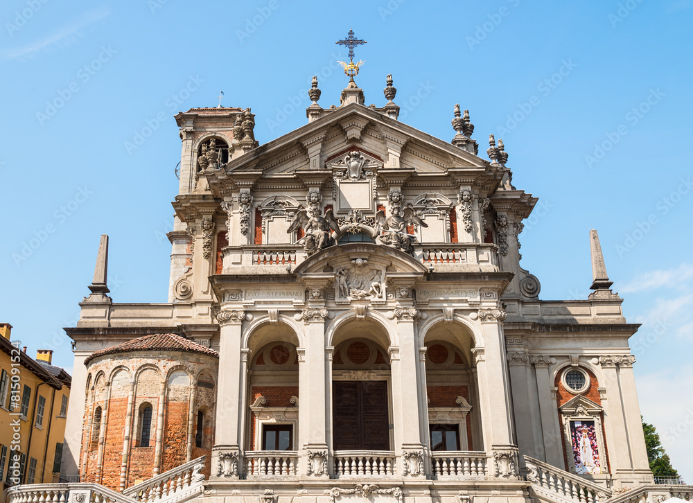 Obraz premium Church of Santo Stefano Protomartire in the center of ancient village Appiano Gentile, province of Como, Lombardy, Italy