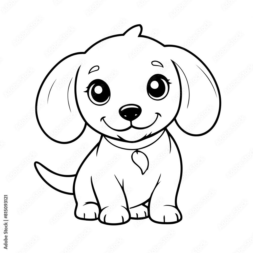 Vector illustration of a cute Dachshund doodle colouring activity for kids Vector illustration of a cute Dachshund doodle colouring activity for kids