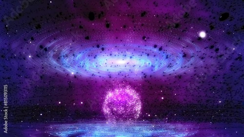 4k Purple Nebual Sphere Motion Background photo