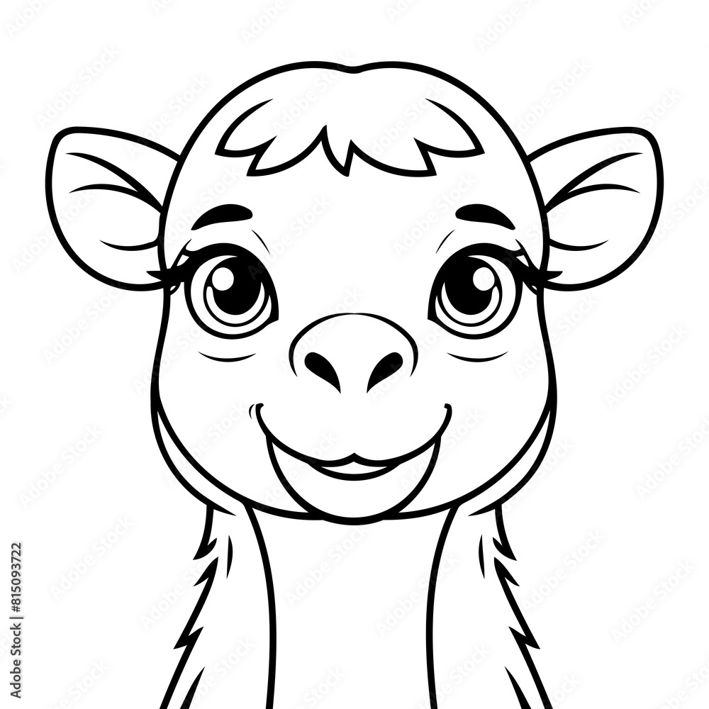Vector illustration of a cute Camel drawing for kids colouring activity Vector illustration of a cute Camel drawing for kids colouring activity