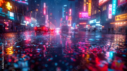 Cityscape Glowing in the Perpetual Light Rain © kiatipol