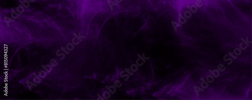 Purple steam on a black background. Textured abstract purple smoke texture over black. Purple steam explosion special effect. Powder smoke explosion Realistic fog and mist effect on dark background. 