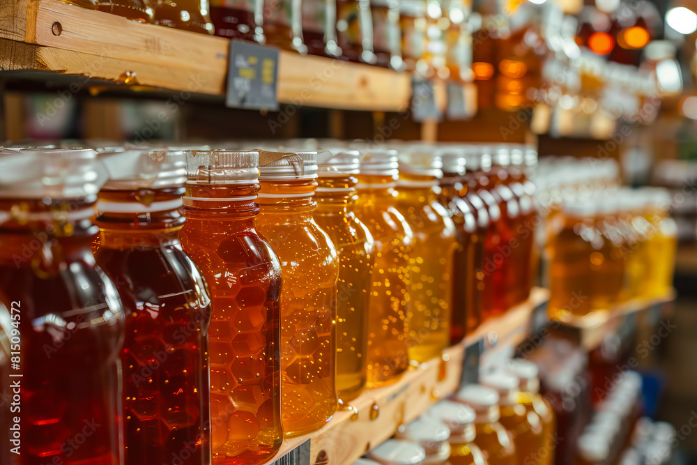 Honey in a store. Honey in a store.