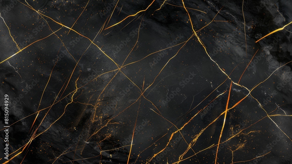 Black marble background with golden connecting lines and a gray fleck effect. Abstract atmosphere of luxury and modern style. Sophisticated look. Black marble background with golden connecting lines and a gray fleck effect. Abstract atmosphere of luxury and modern style. Sophisticated look.