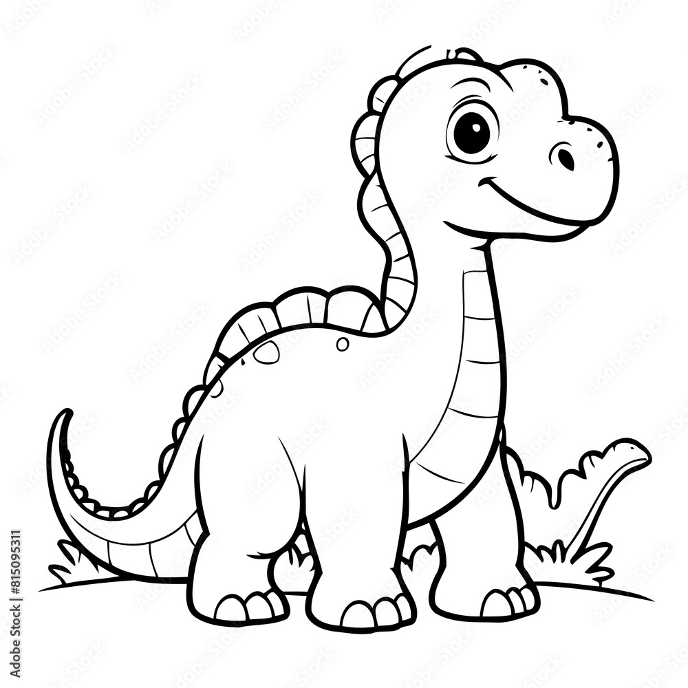Simple vector illustration of Dino drawing for toddlers book Simple vector illustration of Dino drawing for toddlers book