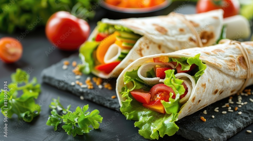 Healthy and organic vegetable salad wrap