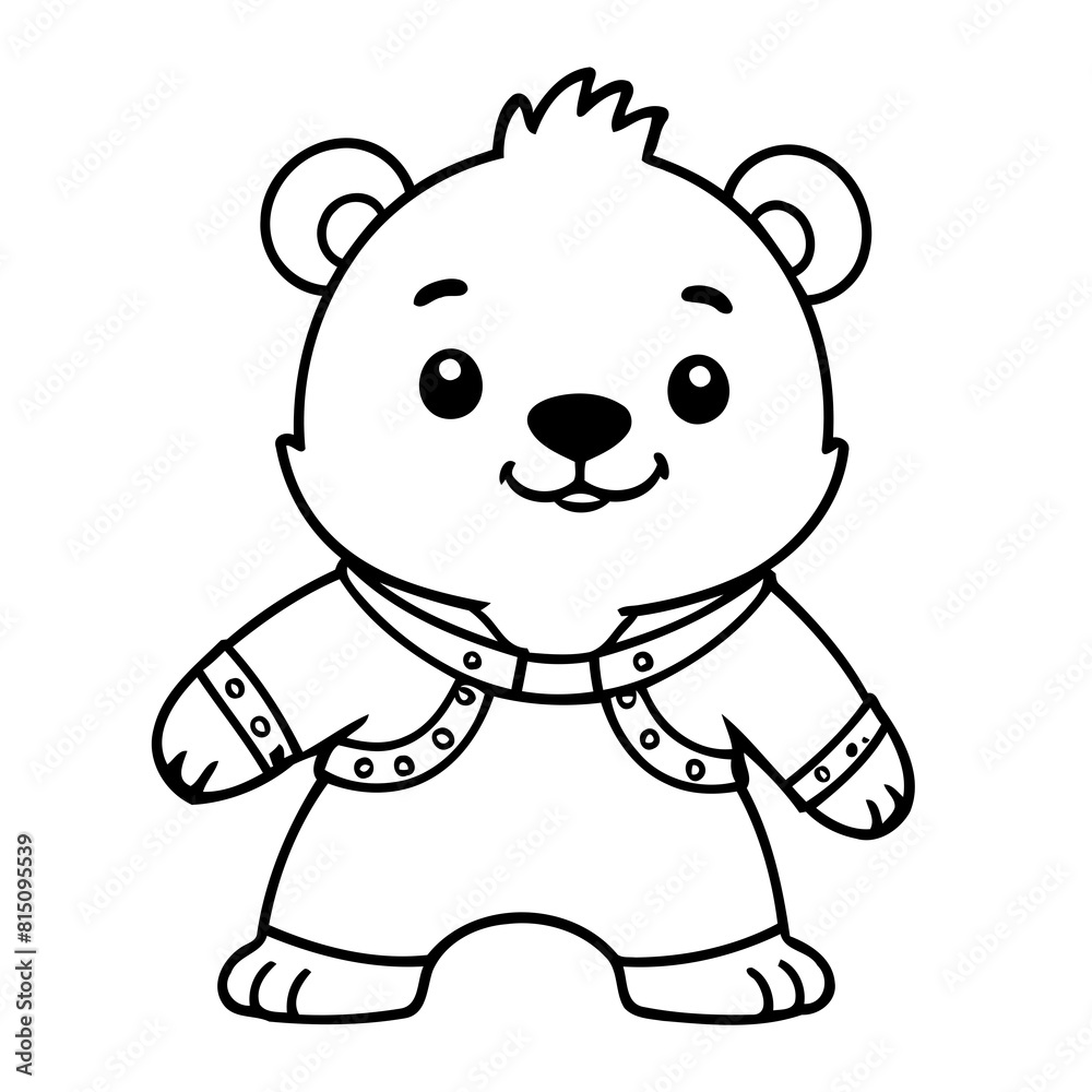 Vector illustration of a cute Bear drawing for children page Vector illustration of a cute Bear drawing for children page