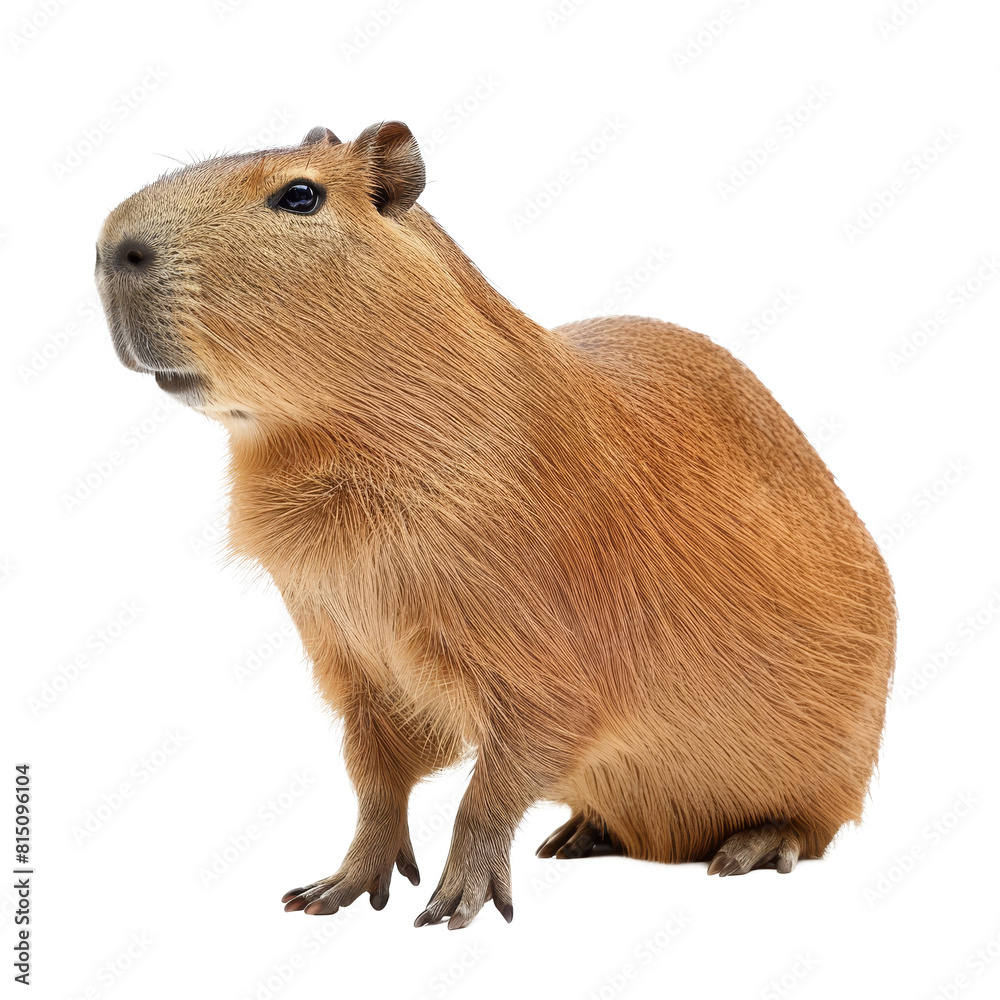 A capybara standing on a pure Png background, a capybara isolated on transparent background A capybara standing on a pure Png background, a capybara isolated on transparent background