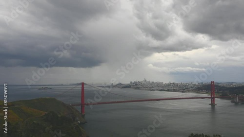 Time lapse of weather and a squall moving up San Fransico Bay; San Fransisco, California, United States of America photo