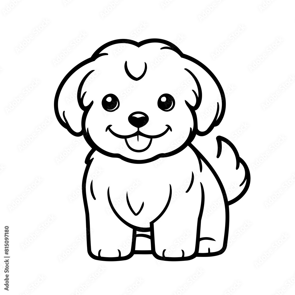 Simple vector illustration of Havanese drawing for children page Simple vector illustration of Havanese drawing for children page