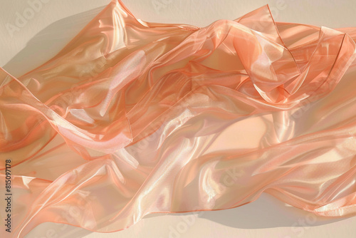 Gently fluttering deep peach American flag on a clear background, creating warm visuals. photo