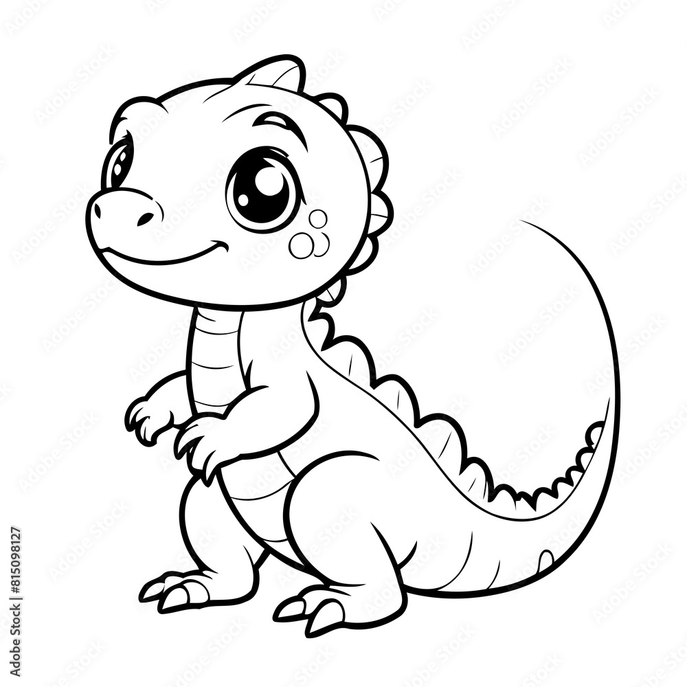Vector illustration of a cute Lizard drawing for kids colouring activity Vector illustration of a cute Lizard drawing for kids colouring activity