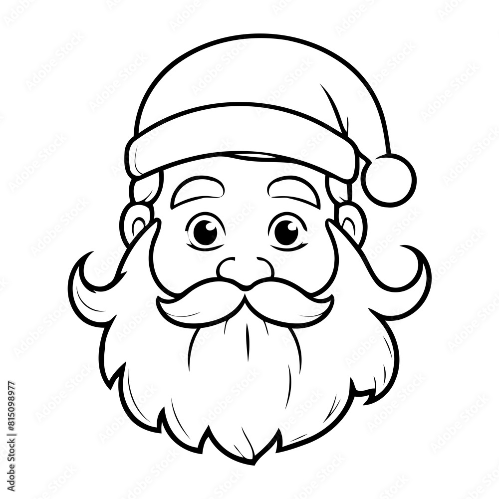 Obraz premium Simple vector illustration of Santa drawing for children page