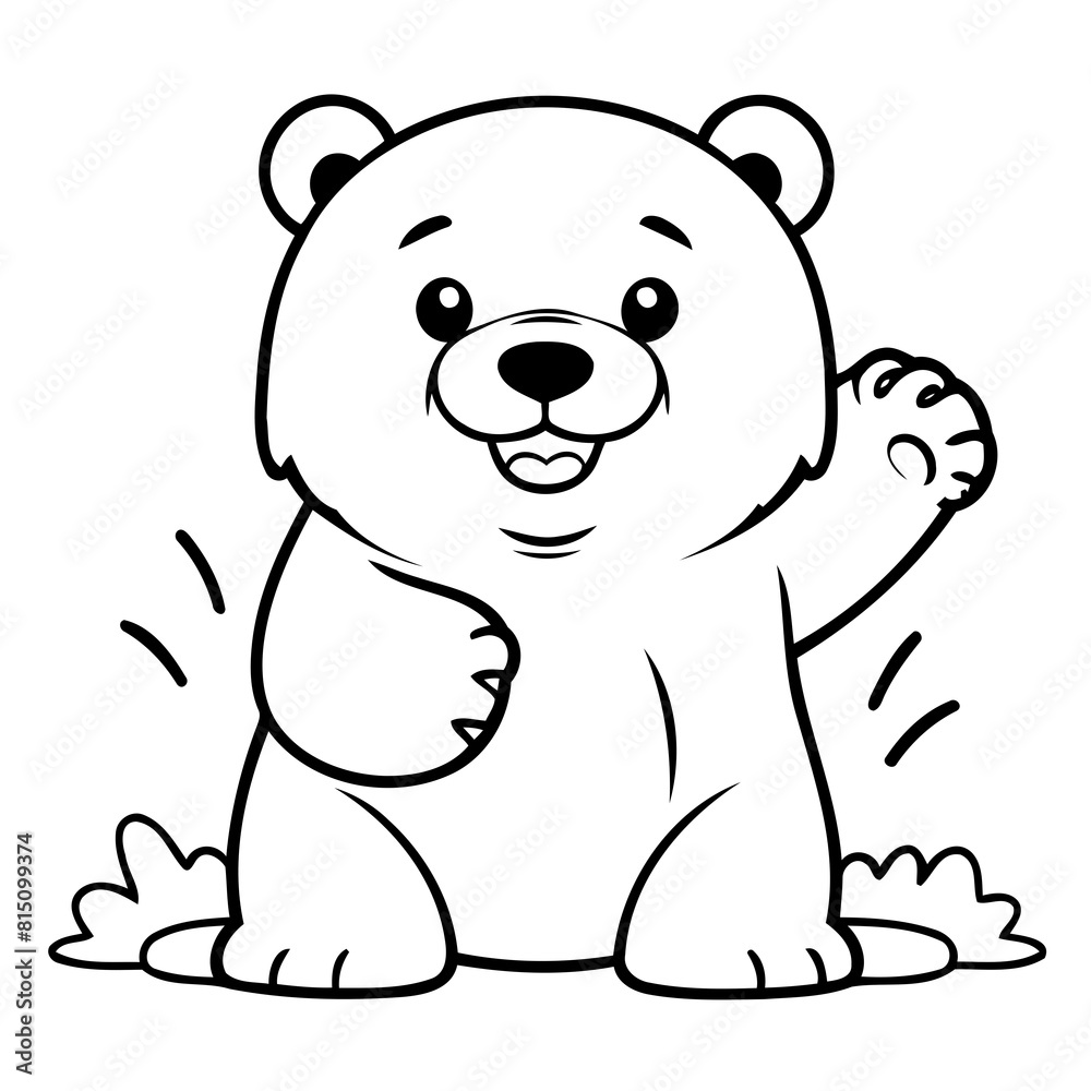 Vector illustration of a cute Polarbear doodle for toddlers worksheet Vector illustration of a cute Polarbear doodle for toddlers worksheet