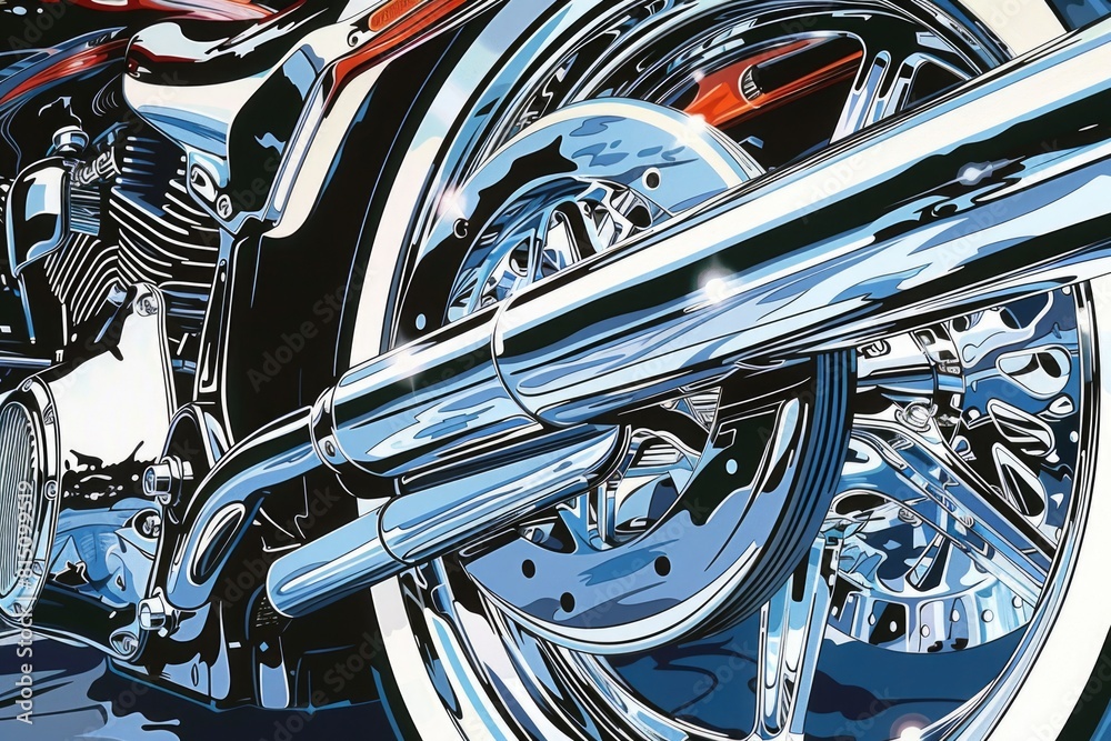 Detailed image of motorcycle tire on road, suitable for automotive concepts Detailed image of motorcycle tire on road, suitable for automotive concepts
