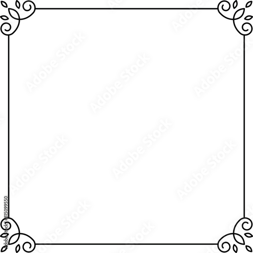 Ozdobna ramka kwadratowa. Eleganckie obramowanie.