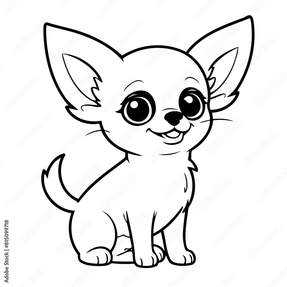 Simple vector illustration of Chihuahua for children colouring activity Simple vector illustration of Chihuahua for children colouring activity