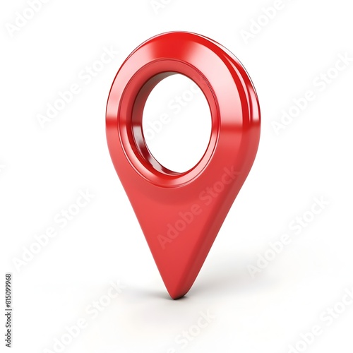 ThreeDimensional Red Map Pointer Conspicuous Geolocation Indicator