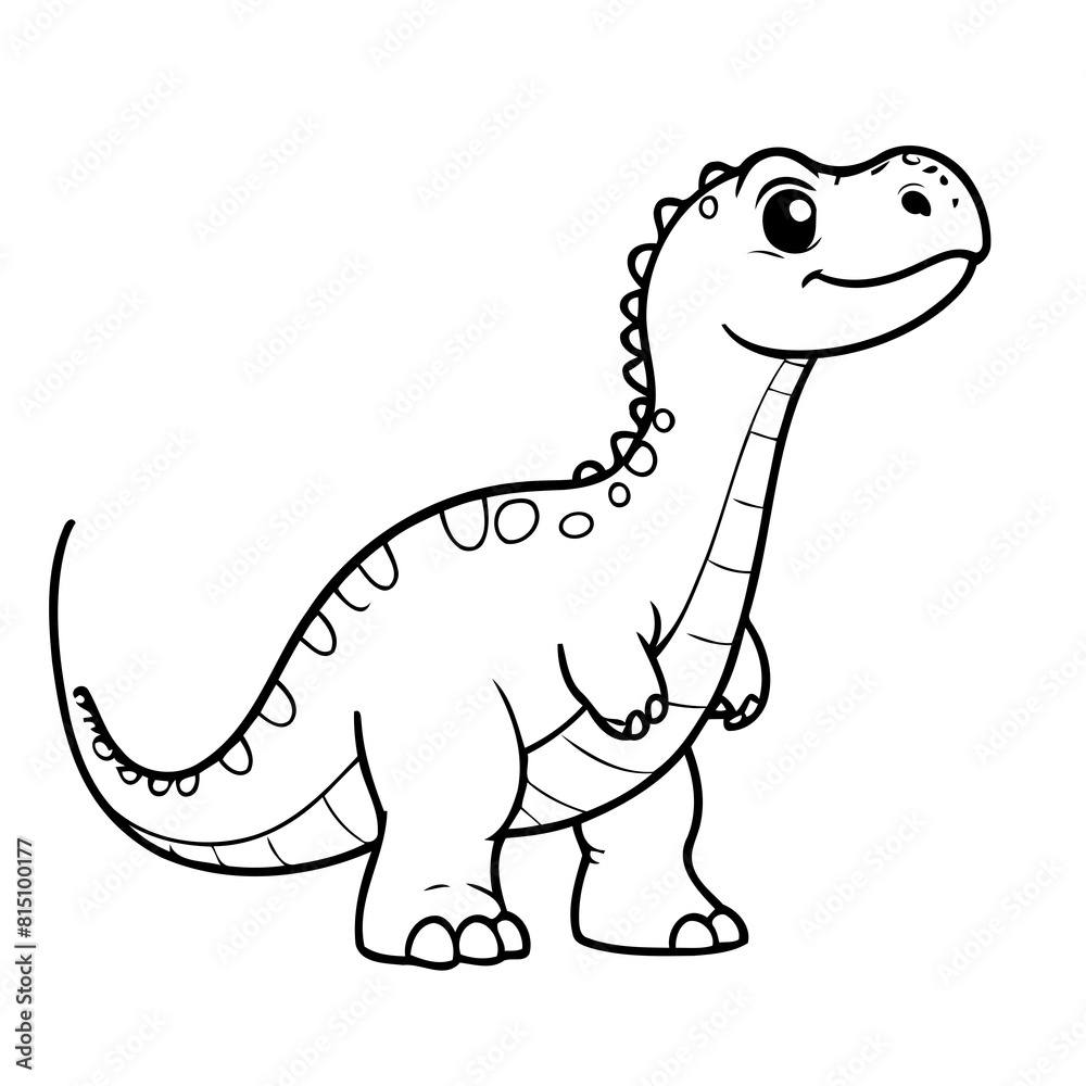 Simple vector illustration of Dino doodle for toddlers worksheet Simple vector illustration of Dino doodle for toddlers worksheet