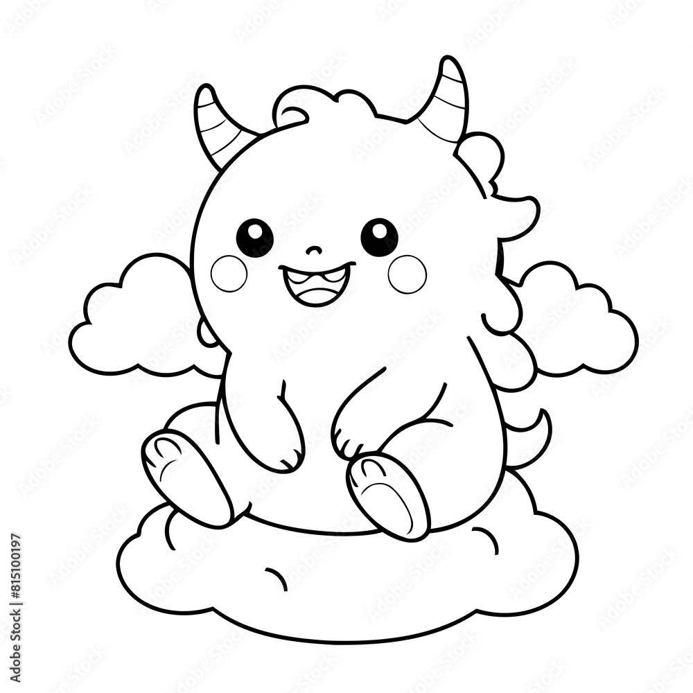 Vector illustration of a cute Monster doodle for children worksheet Vector illustration of a cute Monster doodle for children worksheet