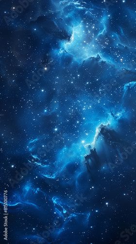 A blue night sky with stars and a nebula  phone wallpaper