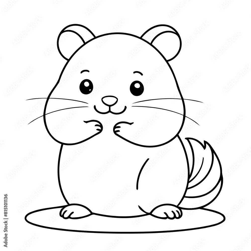 Cute vector illustration Hamster for toddlers colouring page Cute vector illustration Hamster for toddlers colouring page