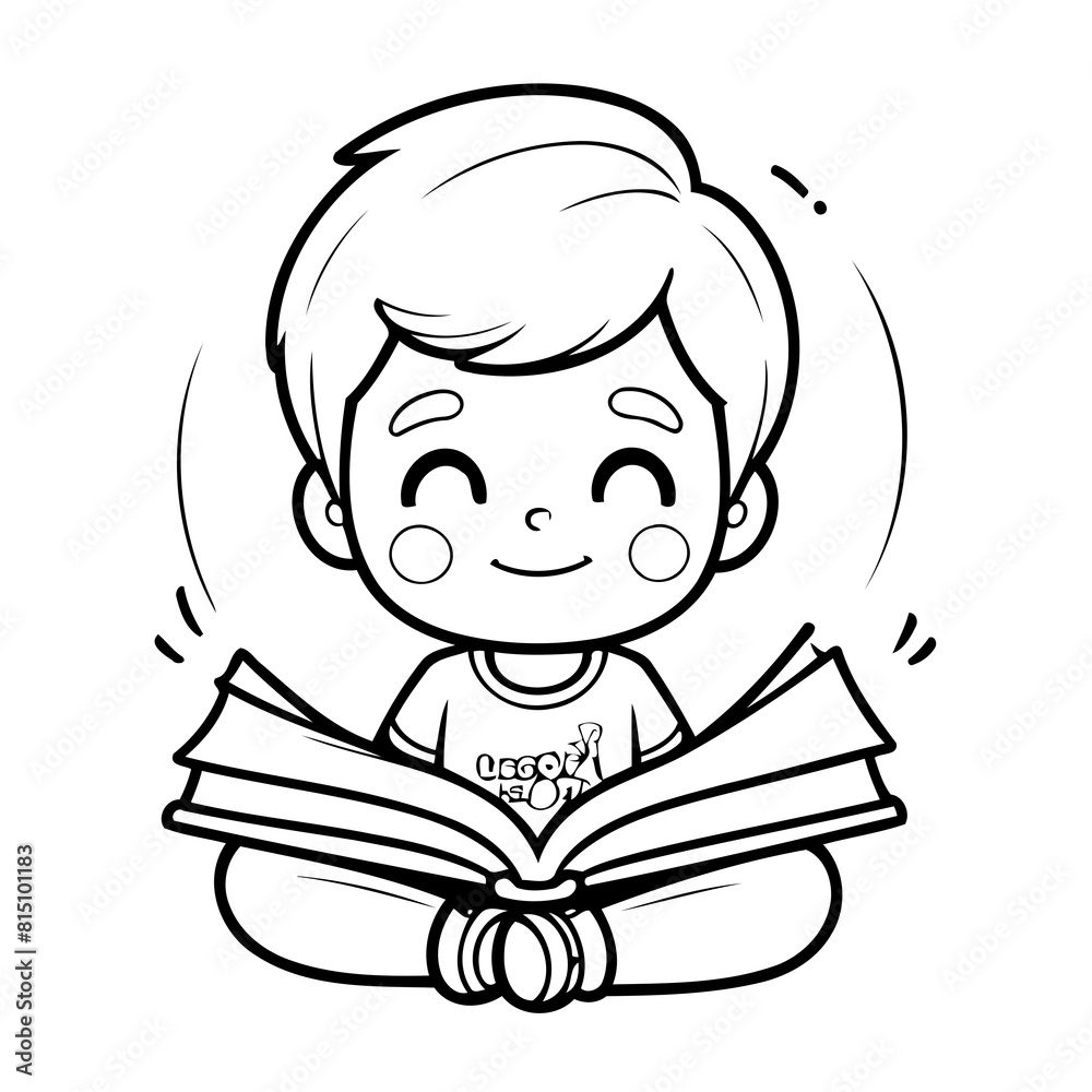 Vector illustration of a cute Boy drawing for children page Vector illustration of a cute Boy drawing for children page