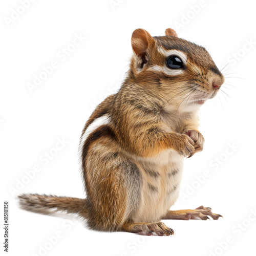A chipmunk sits in front of a Png background, a chipmunk isolated on transparent background