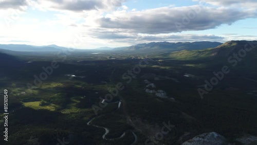 Aerial video of the Stewart River Valley in the Yukon; Yukon, Canada photo