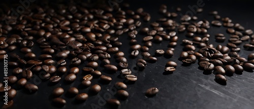 Product photography of coffee beans on a dark background