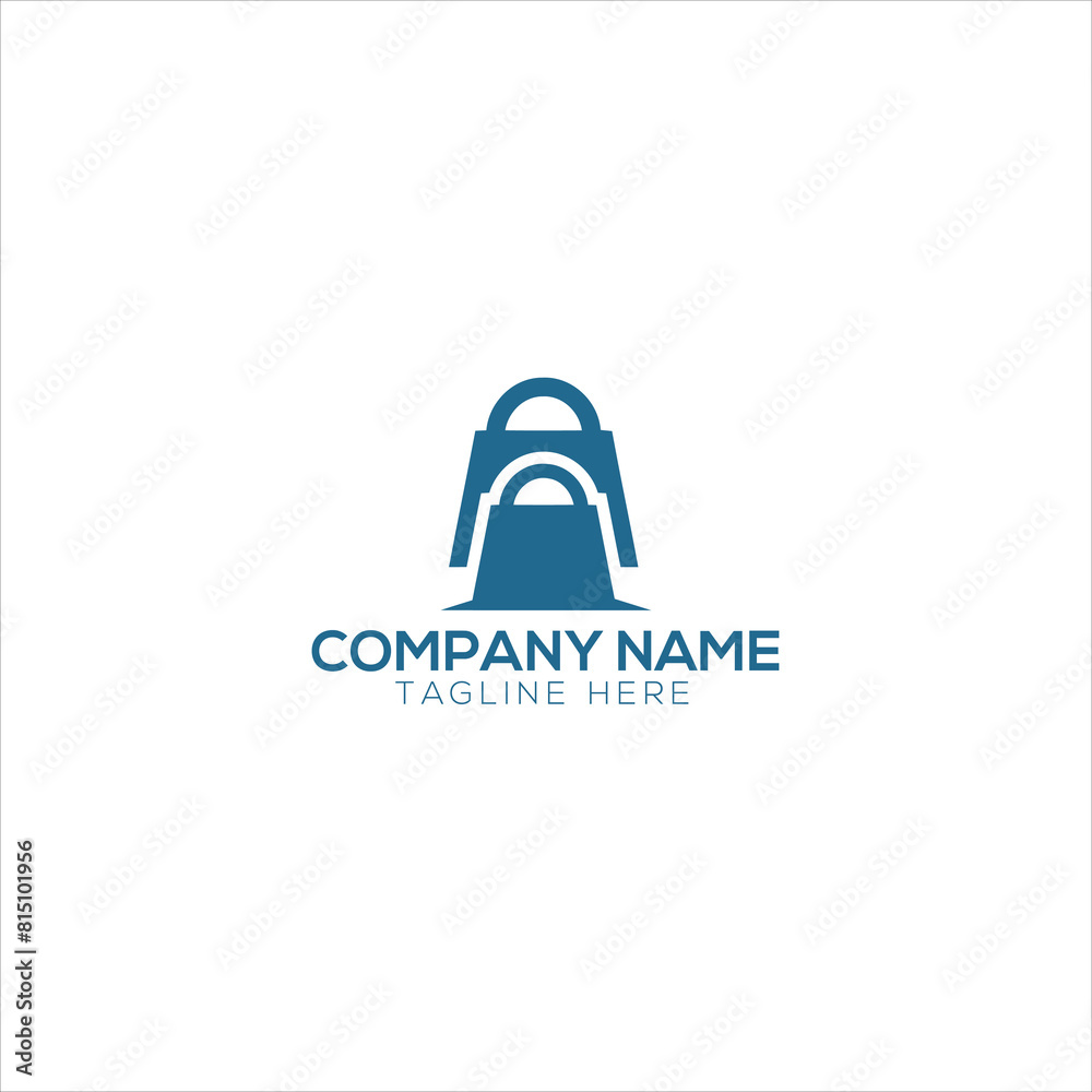 shopping bag vector logo design template
