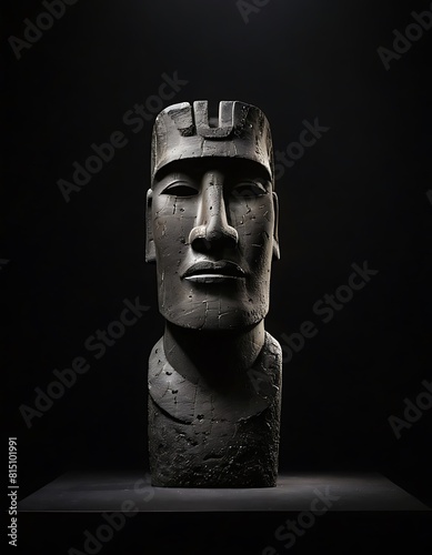 Moai on a black minimalist background