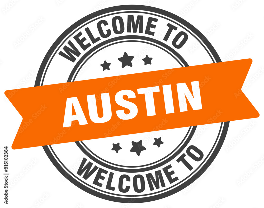 Fototapeta premium Welcome to Austin stamp. Austin round sign