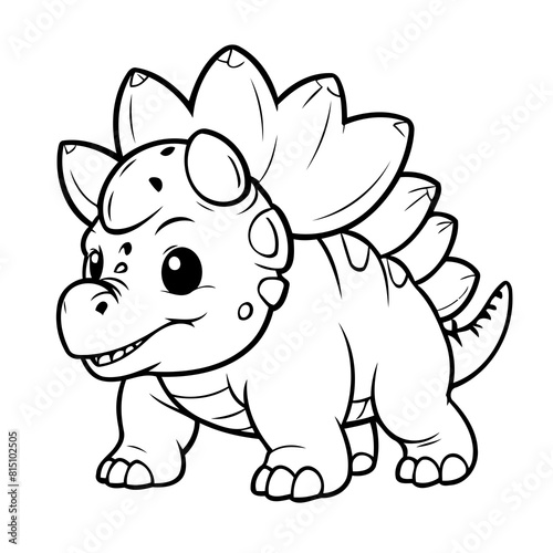 Simple vector illustration of Ankylosaurus for kids colouring worksheet