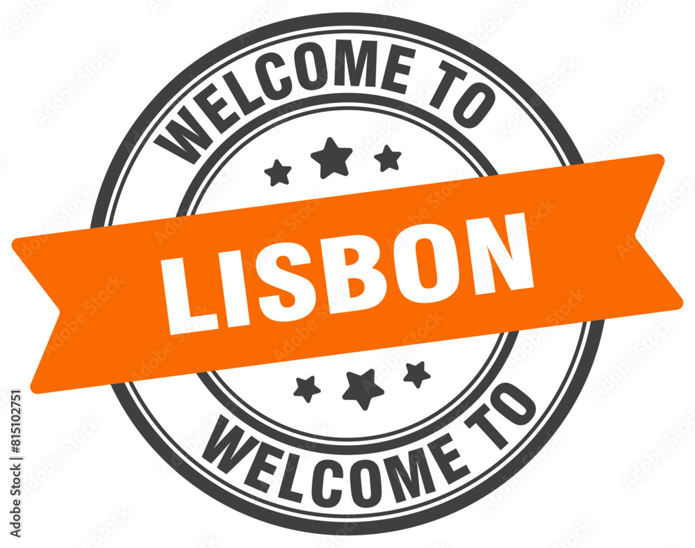 Obraz premium Welcome to Lisbon stamp. Lisbon round sign