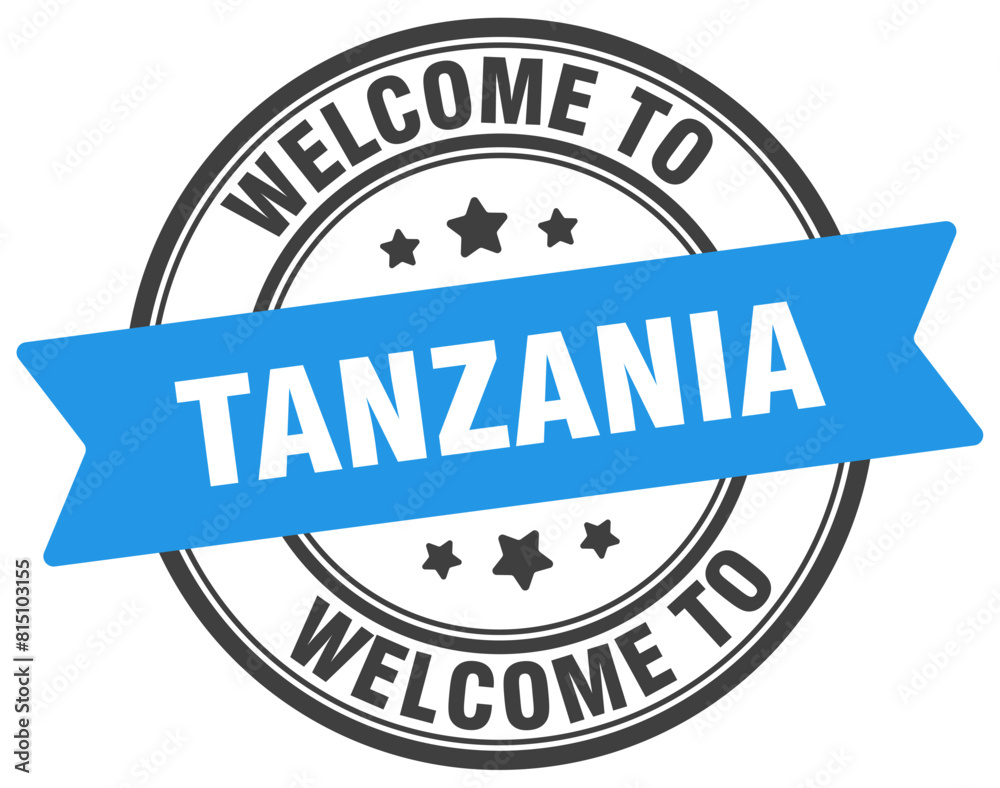 Welcome to Tanzania stamp. Tanzania round sign Welcome to Tanzania stamp. Tanzania round sign