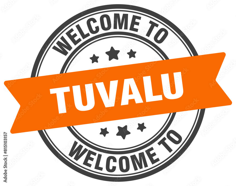 Fototapeta premium Welcome to Tuvalu stamp. Tuvalu round sign