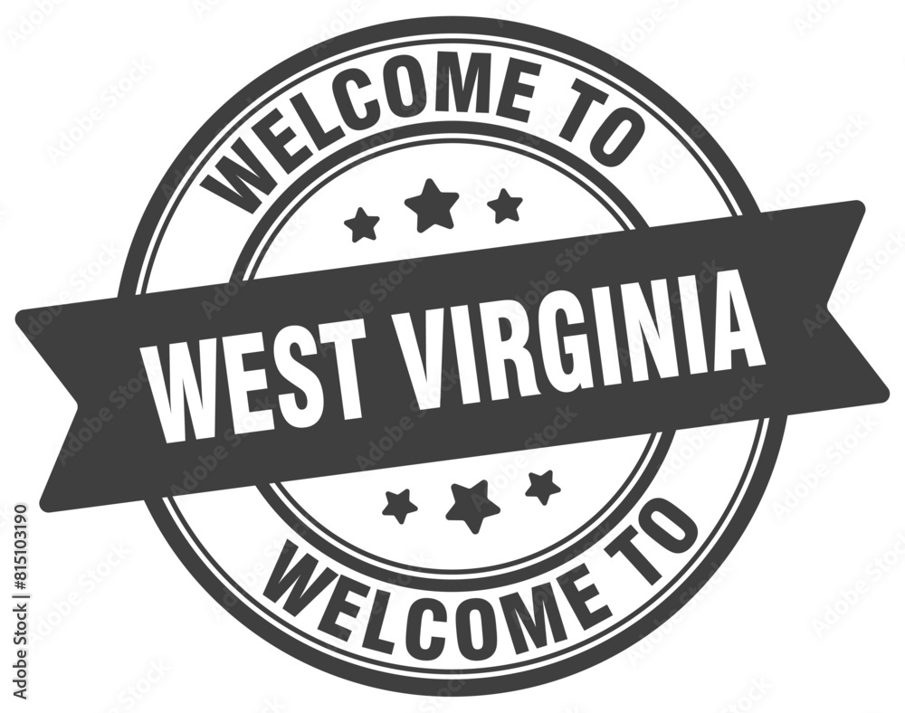 Welcome to West Virginia stamp. West Virginia round sign Welcome to West Virginia stamp. West Virginia round sign