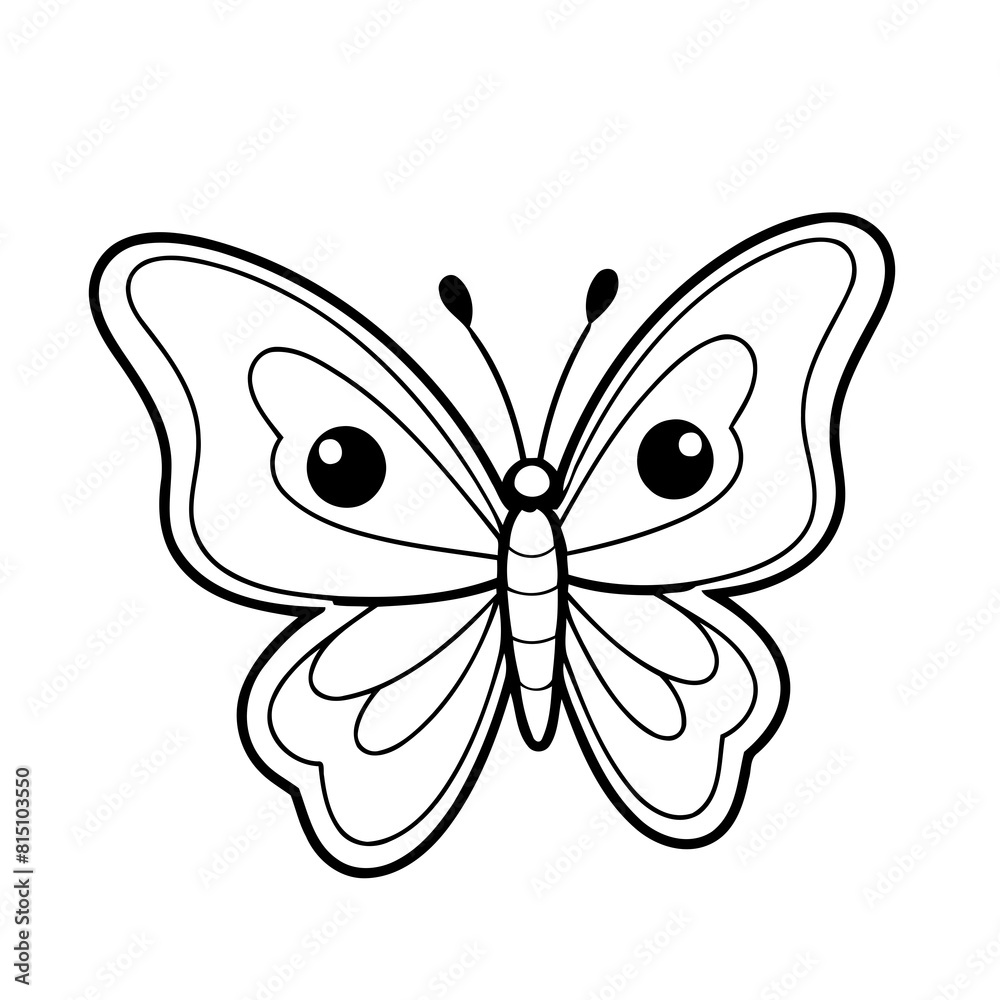 Cute vector illustration Butterfly drawing for kids page Cute vector illustration Butterfly drawing for kids page