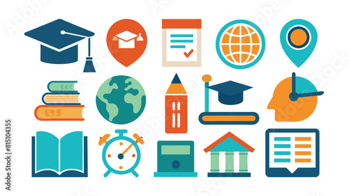 Education icons set