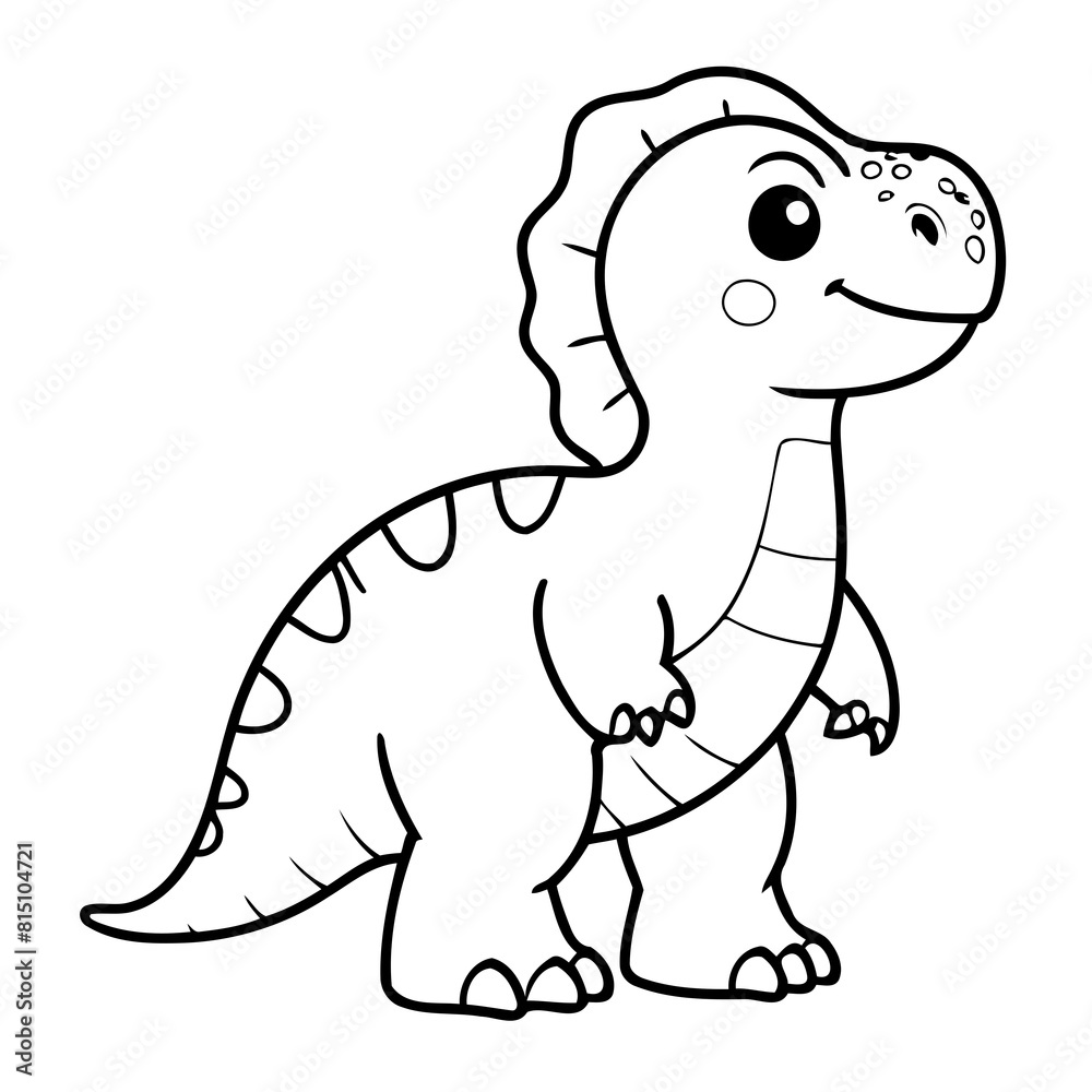 Simple vector illustration of Dinosaur drawing for kids colouring activity Simple vector illustration of Dinosaur drawing for kids colouring activity