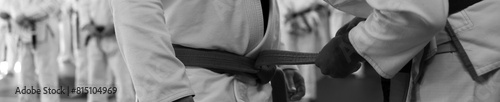 Konstfotografi Jiu-jitsu black belt bjj web banner with copy space background