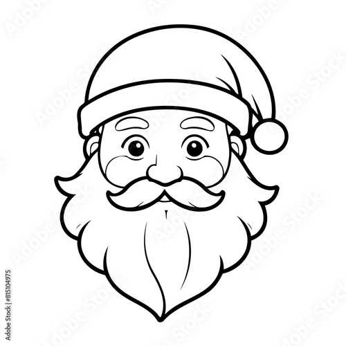Vector illustration of a cute Santa drawing for toddlers colouring page